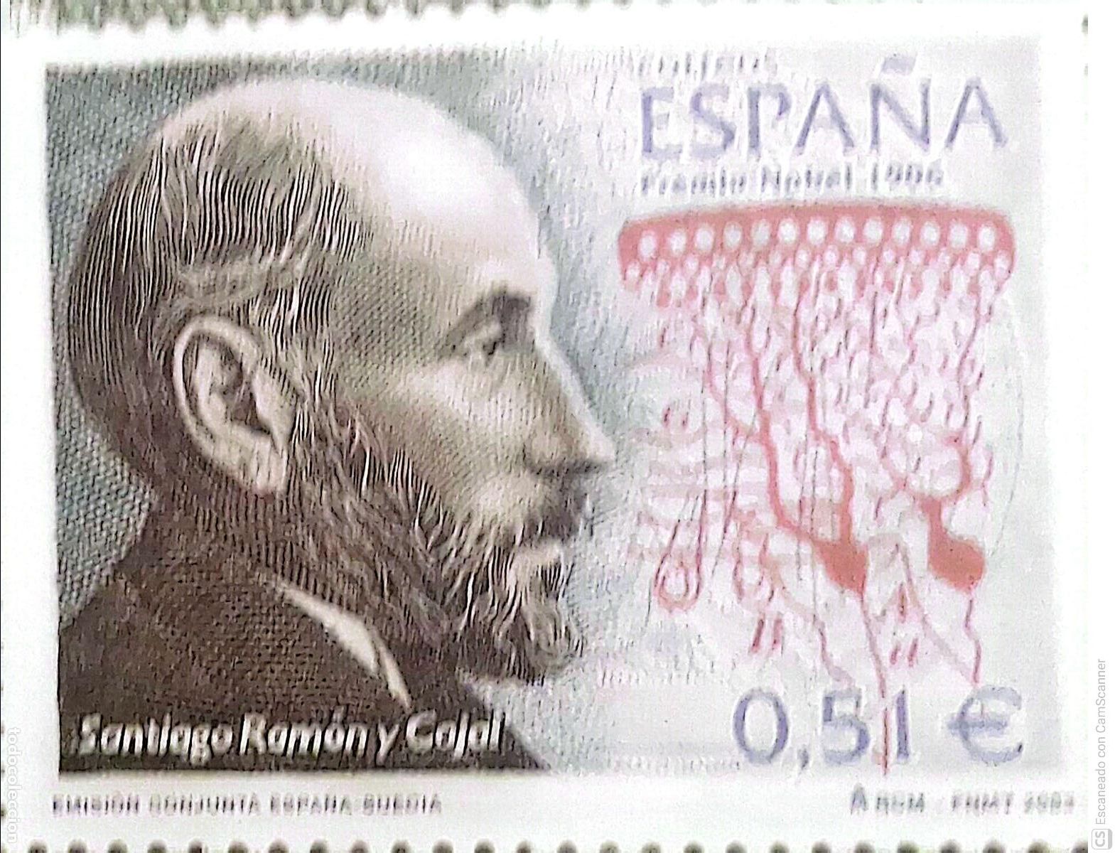 Sellos: Espa&ntilde;a. 3964 Ram&oacute;n y Cajal. 2003. Sellos nuevos y numeraci&oacute;n Edifil.