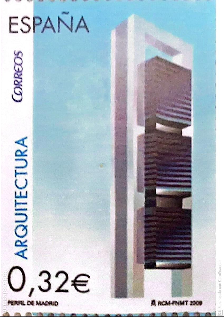 Sellos: Espa&ntilde;a. SH4507B Arquitectura: Torre Moeve Paseo Castellana (Madrid), con 248 m. de altura. 2009 Sell