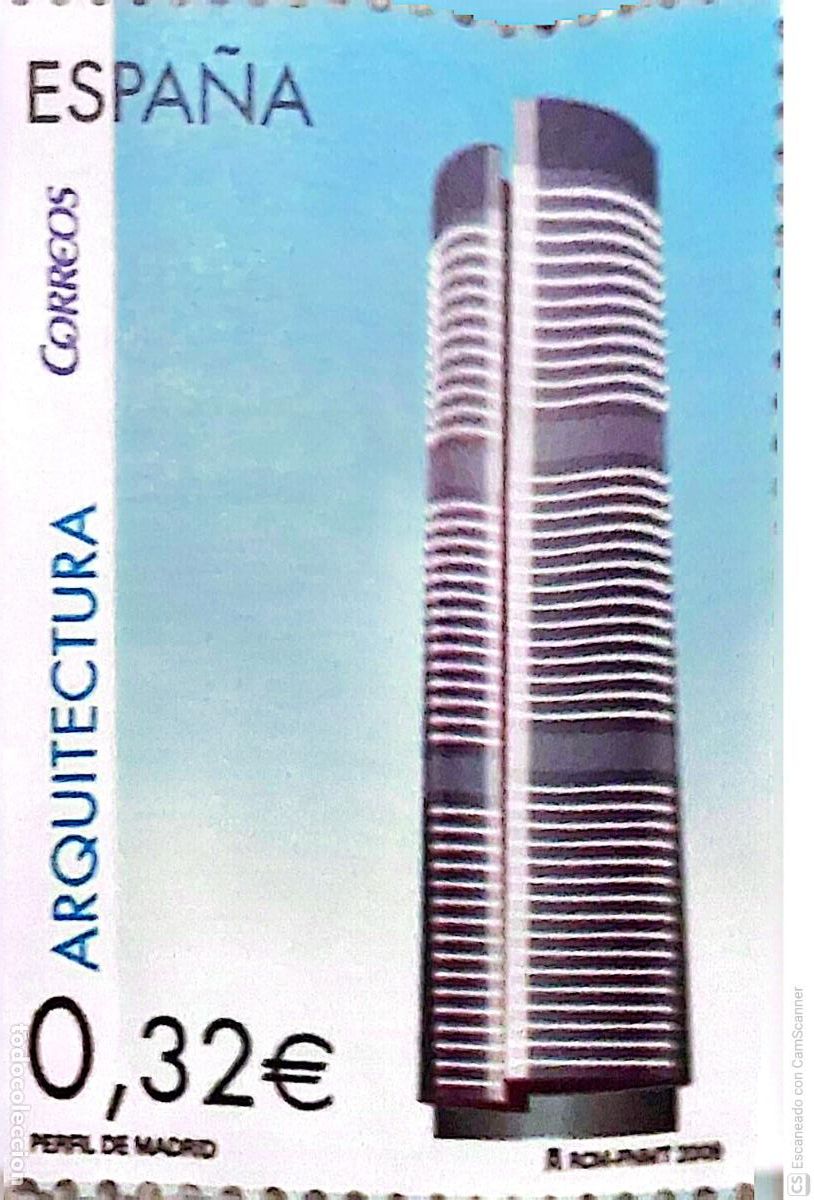 Sellos: Espa&ntilde;a. SH4507D Arquitectura: Torre PwC del Paseo Castellana (Madrid), con 236 m. de altura. 2009 Se