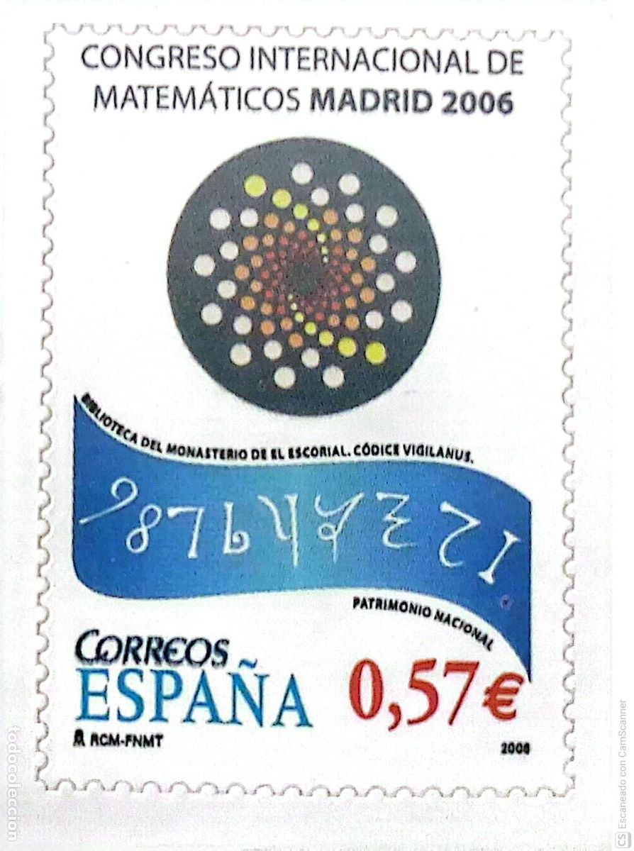 Sellos: Espa&ntilde;a. 4239 Congreso Int. Matem&aacute;ticas. 2006. Numeraci&oacute;n Edifil y sellos nuevos