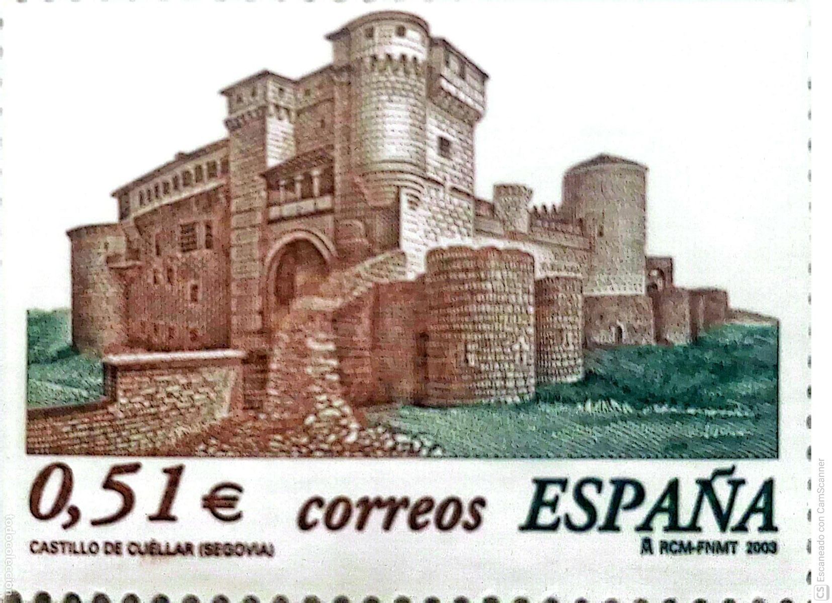 Sellos: Espa&ntilde;a. 3987 Castillos: Cu&eacute;llar (Segovia). 2003. Sellos nuevos y numeraci&oacute;n Edifil.