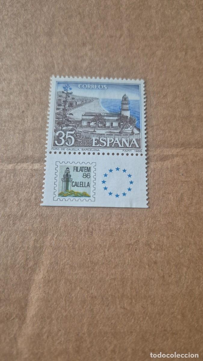 Sellos: LOTE DE SELLO DE ESPA&Ntilde;A FARO DE CALELLA CON VI&Ntilde;ETA PAISAJES Y MONUMENTOS