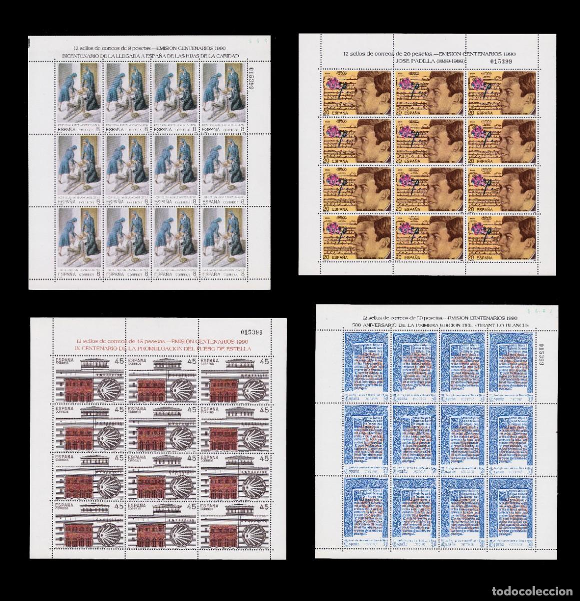 Sellos: ESPA&Ntilde;A. 1990.CENT. MINIPLIEGOS MNH. Edifil MP13-MP16 + OBSEQUIO
