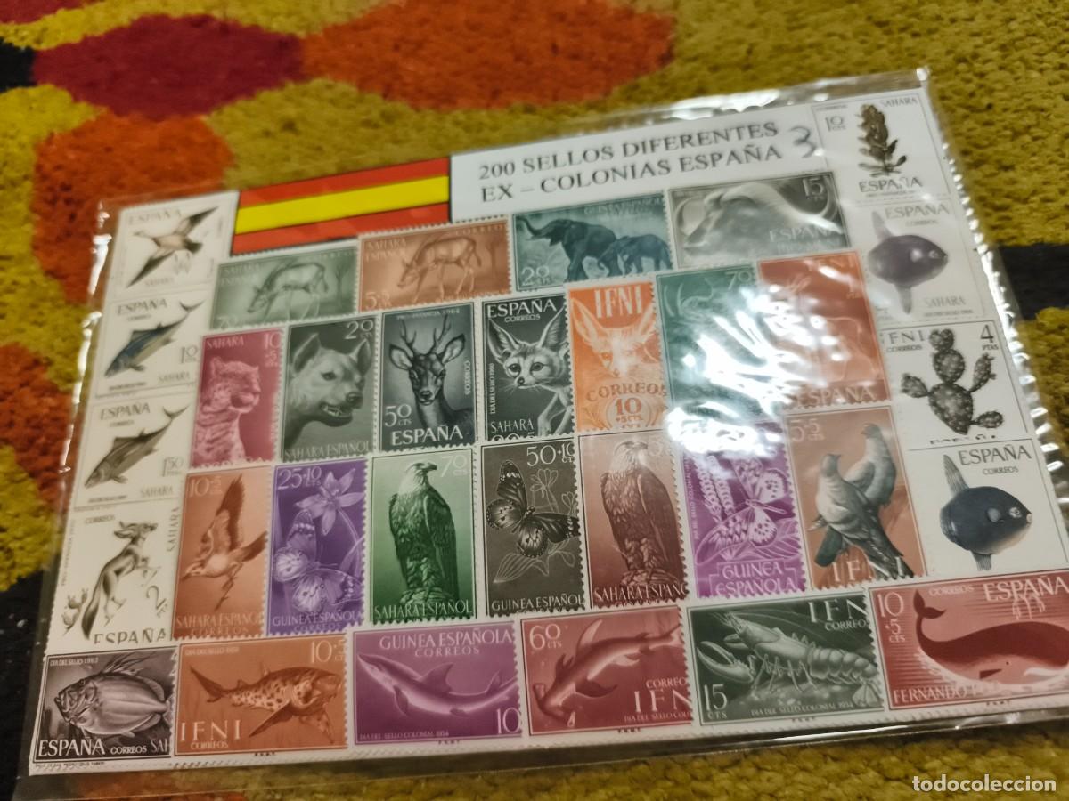 Sellos: 200 sellos de colonias espa&ntilde;olas