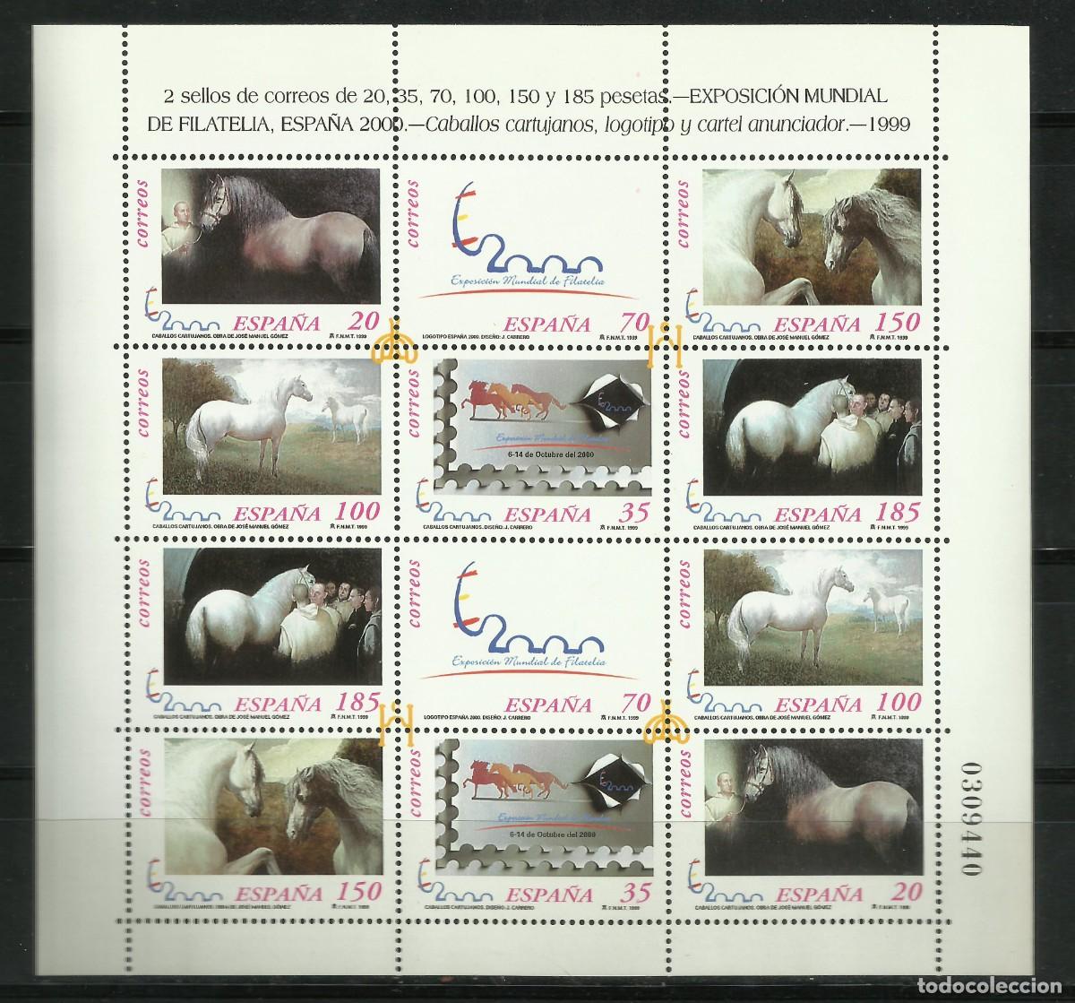 Sellos: HOJAS DE LOS CABALLOS CARTUJANOS DE 1.999