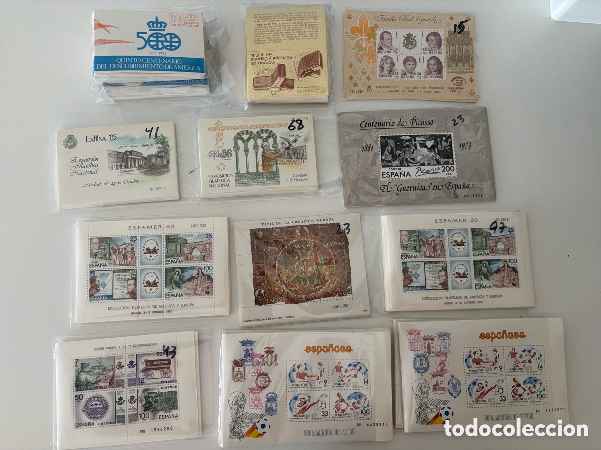 Sellos: ESPA&Ntilde;A * LOTE DE CARNETS Y HOJITAS * TOTAL 647 UNIDADES