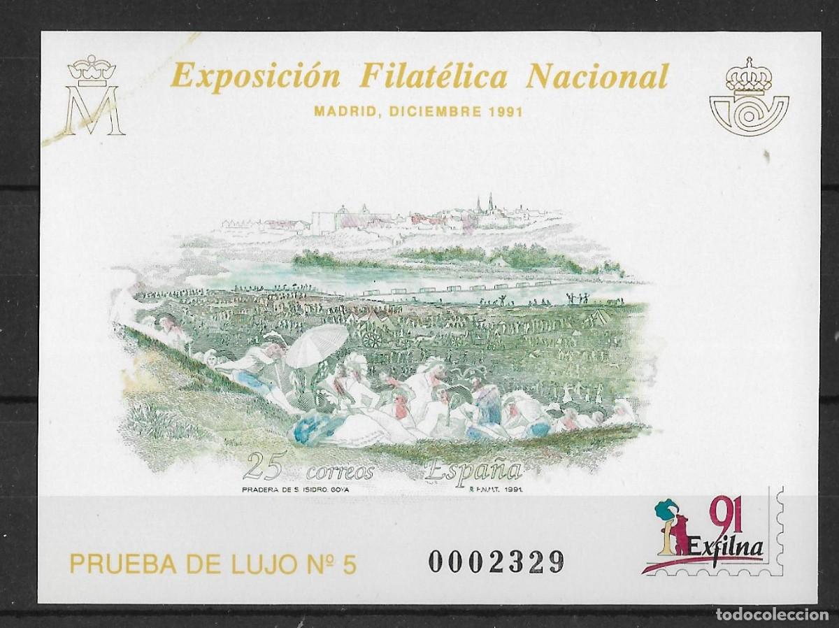 Sellos: Prueba de Lujo N&ordm; 5. Exfila 1991. Error de impresi&oacute;n