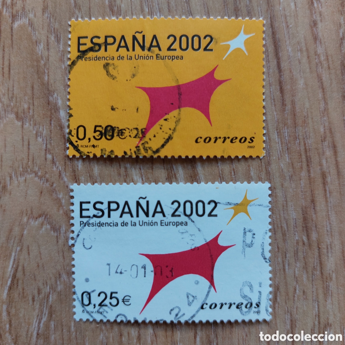 Sellos: 2002 Espa&ntilde;a Usado Presidencia Uni&oacute;n europea 2 sellos