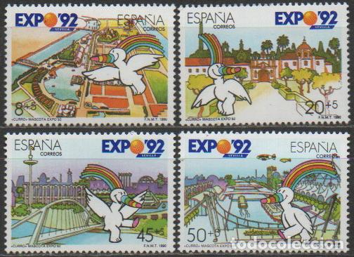 Sellos: EDIFIL 3050/3, EXPOSICION UNIVERSAL DE SEVILLA, EXPO 92, NUEVO ** SERIE COMPLETA