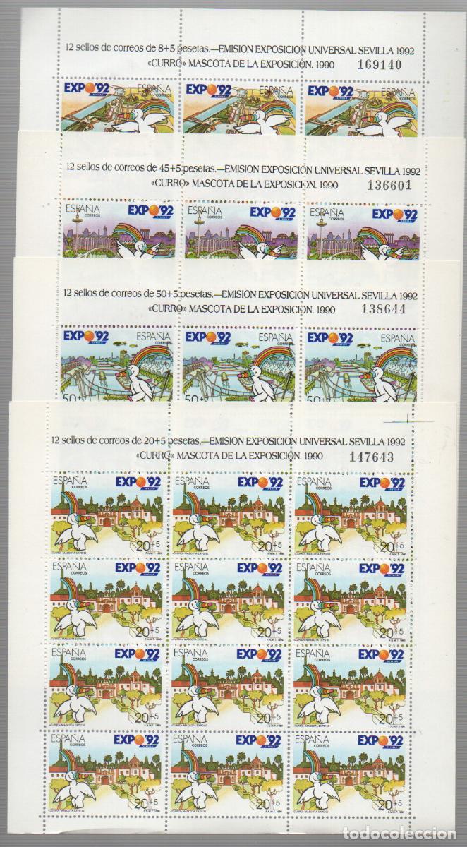 Sellos: EDIFIL 3050/3, EXPOSICION UNIVERSAL DE SEVILLA, EXPO 92, NUEVO ** SERIE COMPLETA EN 4 MINIPLIEGOS