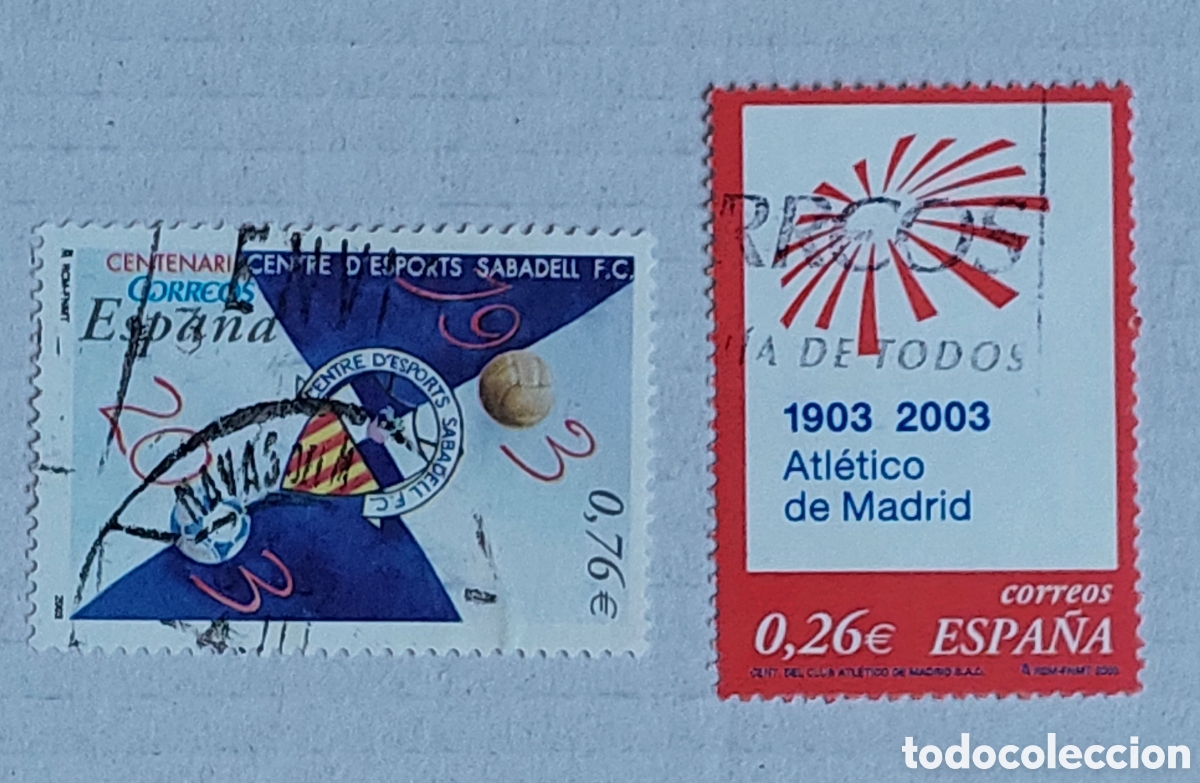 Sellos: 2003 Espa&ntilde;a Usado Club de f&uacute;tbol Atl&eacute;tico Sabadell