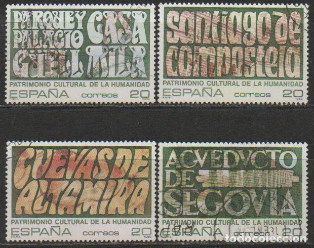 Sellos: EDIFIL 3039, Patrimonio humanidad: G&uuml;ell, Santiago de Compostela, Altamira y Segovia, usado, serie