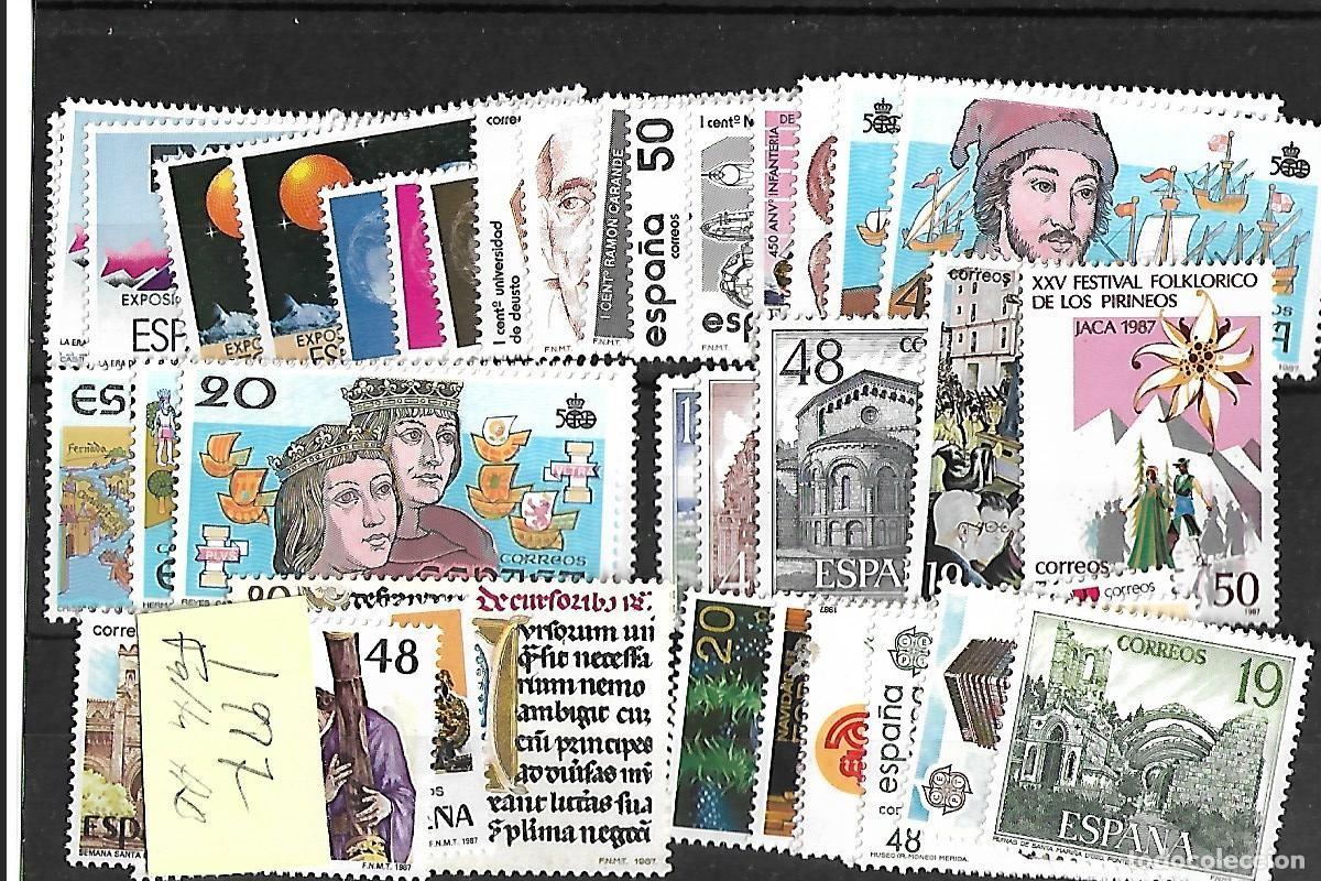 Sellos: Sellos de Espa&ntilde;a A&ntilde;o 1987 A&ntilde;o completo Sellos nuevos** , con juegos de HB ,Carnet y Minipliego