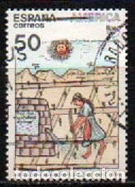 Sellos: Edifil n&ordm; 3035, pueblos precolombinos, manuscrito Nueva cr&oacute;nica y buen gobierno, usado