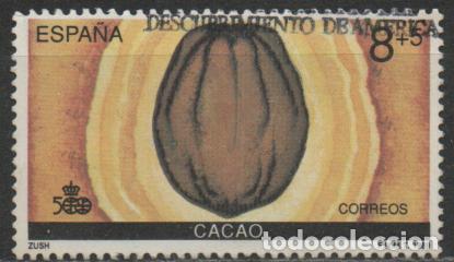 Sellos: EDIFIL 3031, V CENTENARIO DEL DESCUBRIMIENTO DE AMERICA, EL CACAO, USADO