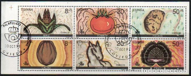 Sellos: EDIFIL 3029/34, V CENTENARIO DEL DESCUBRIMIENTO AMERICA, ENCUENTRO DOS MUNDOS, USADO SERIE COMPLETA