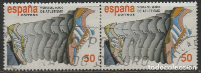 Sellos: EDIFIL 3023, V COPA DEL MUNDO DE ATLETISMO, USADO EN PAREJA