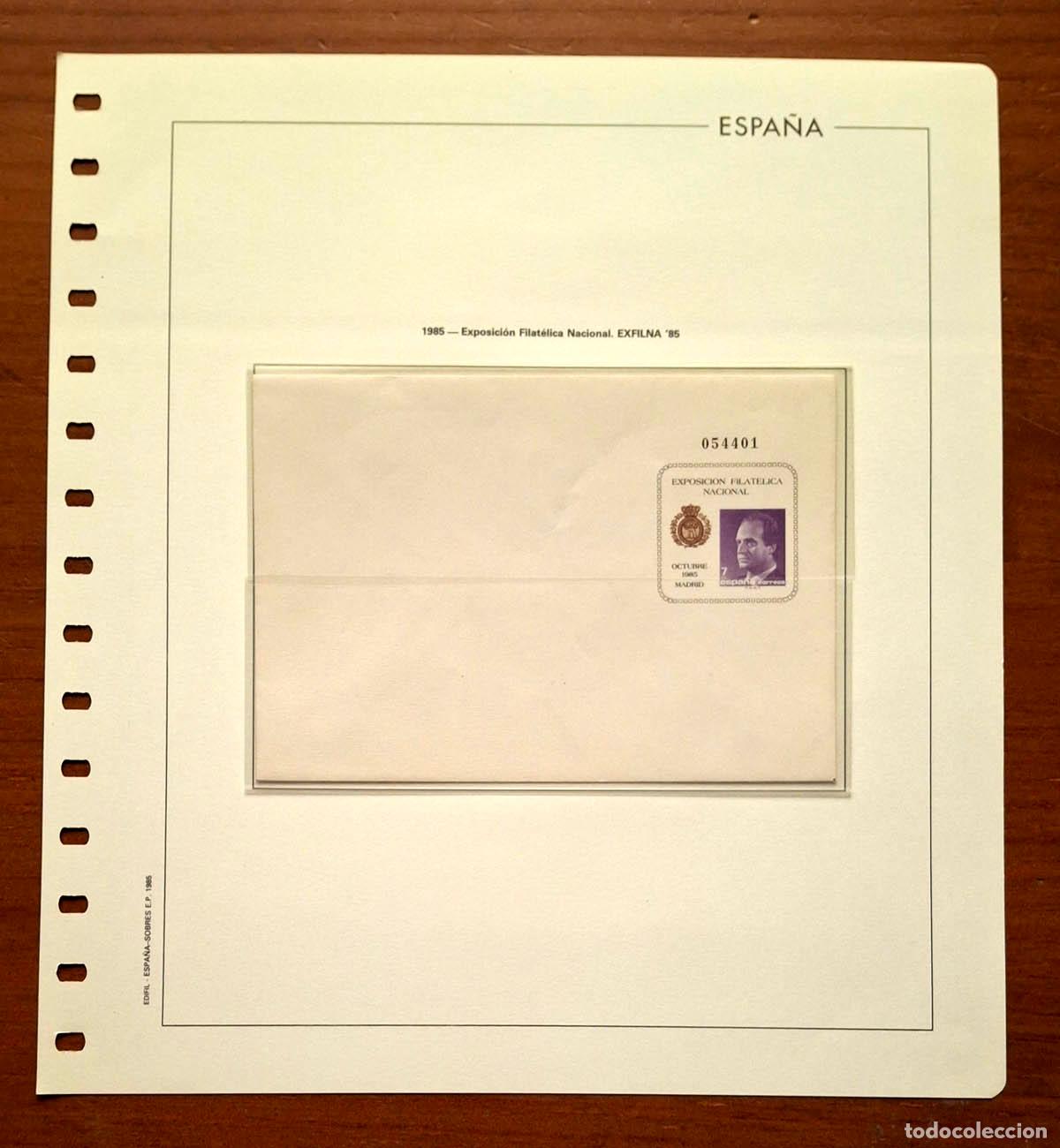 Sellos: 1985, Hoja Edifil con sobre E. P. EXFILNA '85