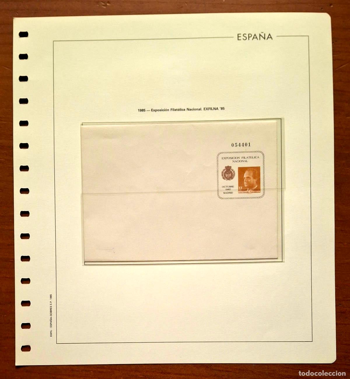 Francobolli: 1985, Hoja Edifil con sobre E. P. EXFILNA '85