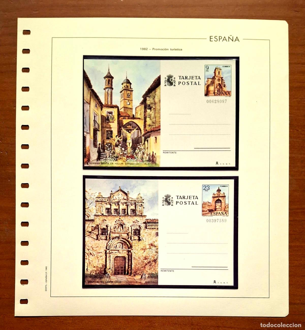Sellos: 1982, Hoja Edifil con enteros postales1982