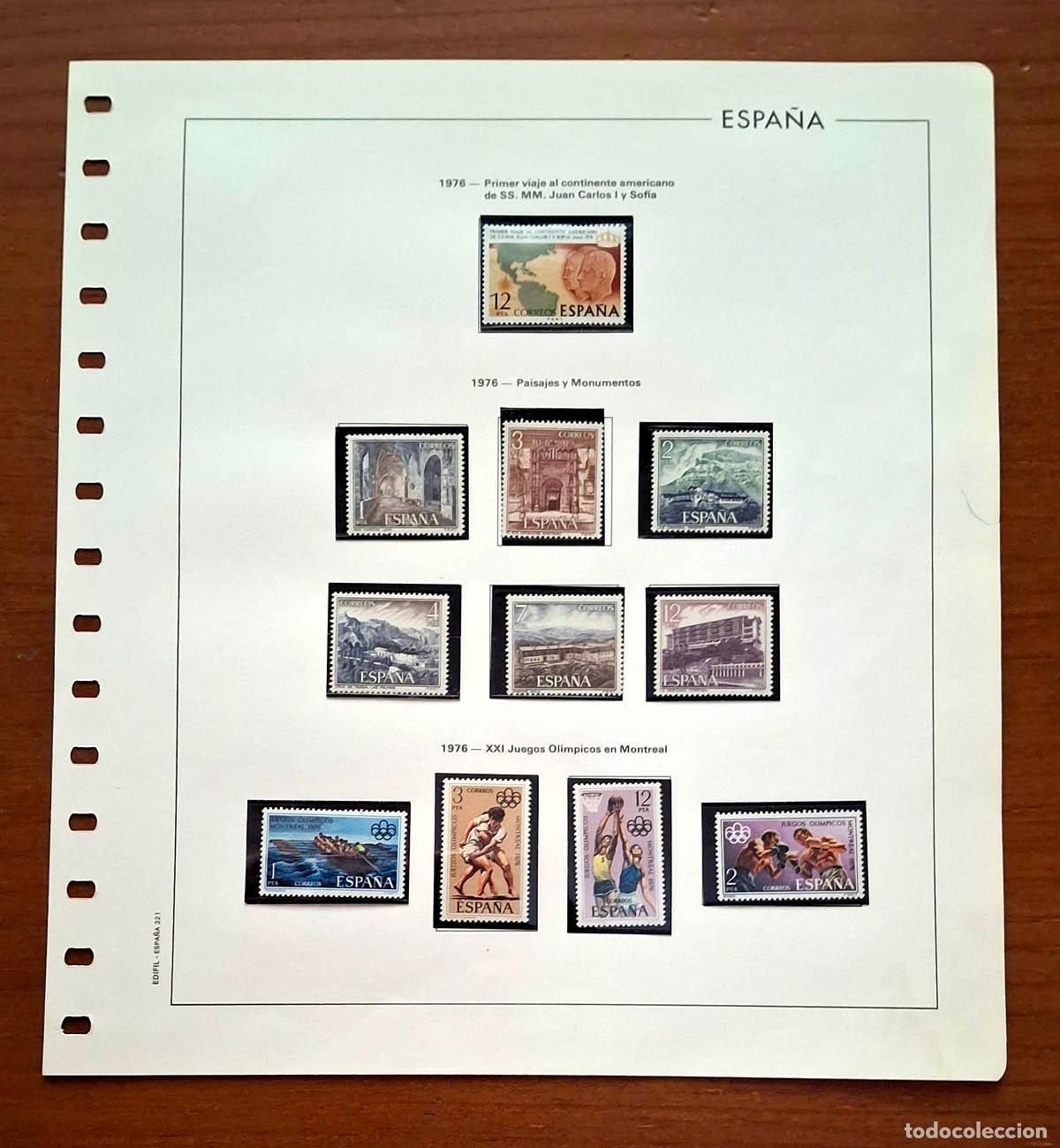Sellos: Hoja Edifil a&ntilde;o 1976 con sellos nuevos MNH **