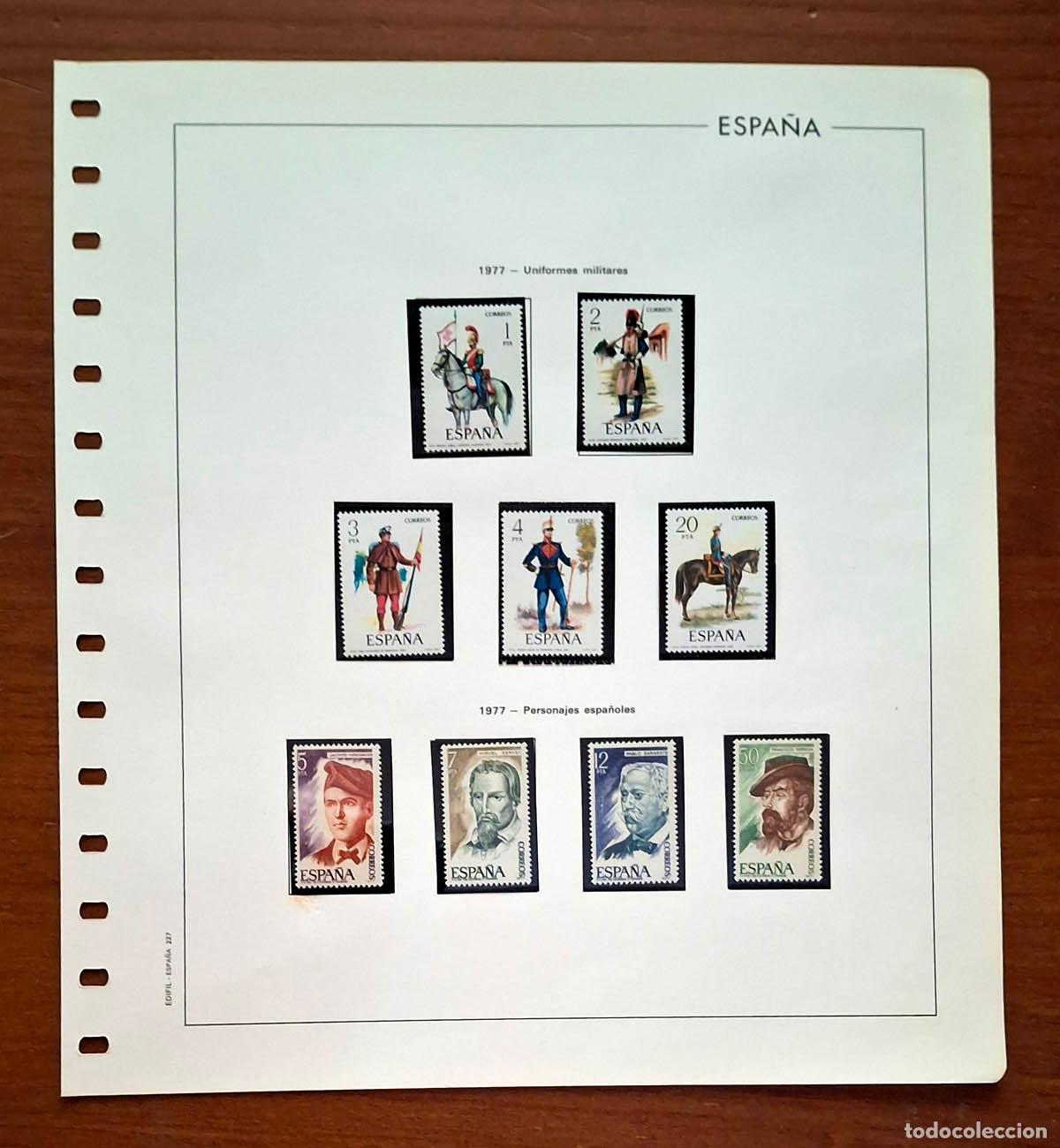 Sellos: Hoja Edifil a&ntilde;o 1977 con sellos nuevos MNH **