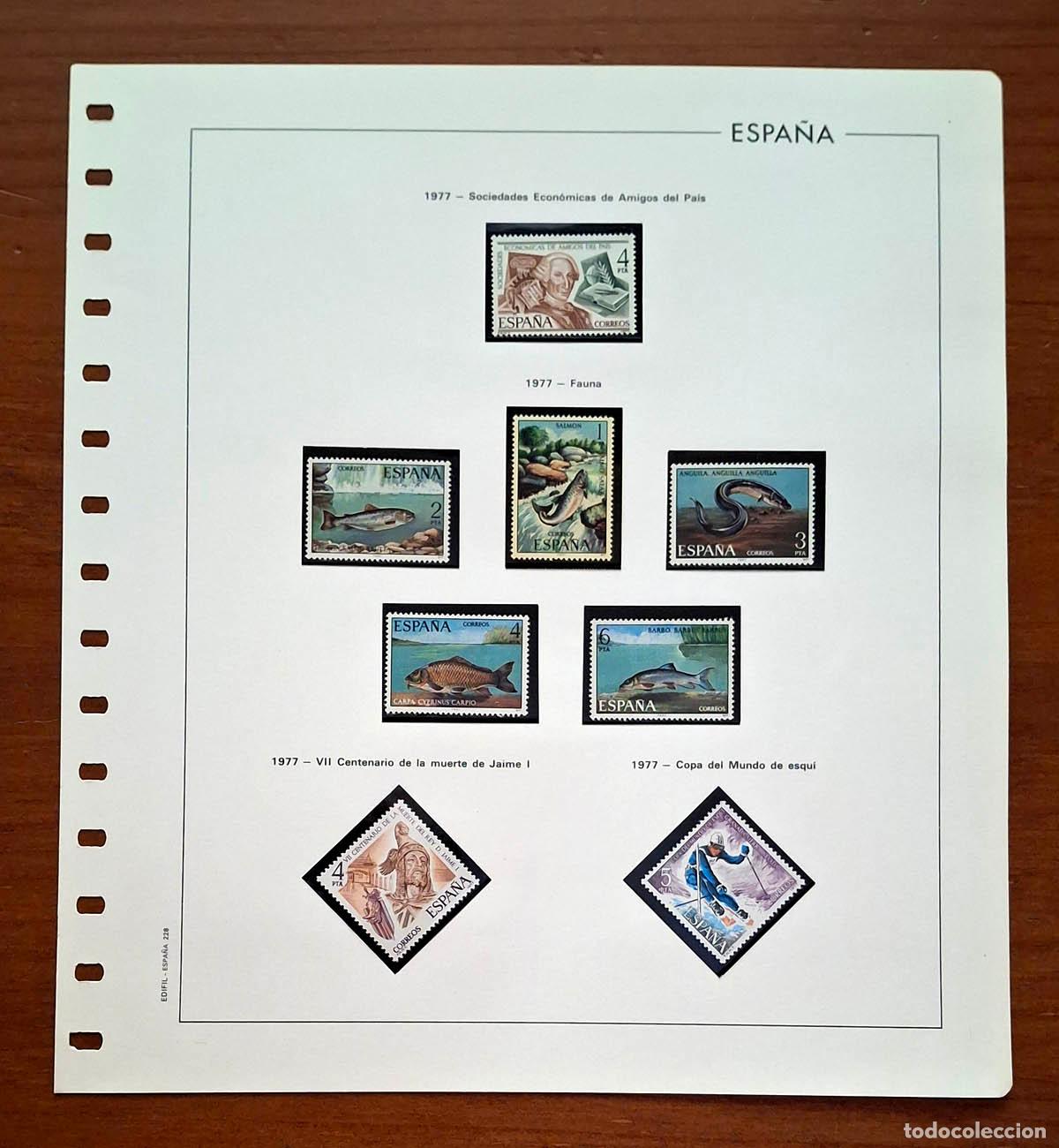 Sellos: Hoja Edifil a&ntilde;o 1977 con sellos nuevos MNH **