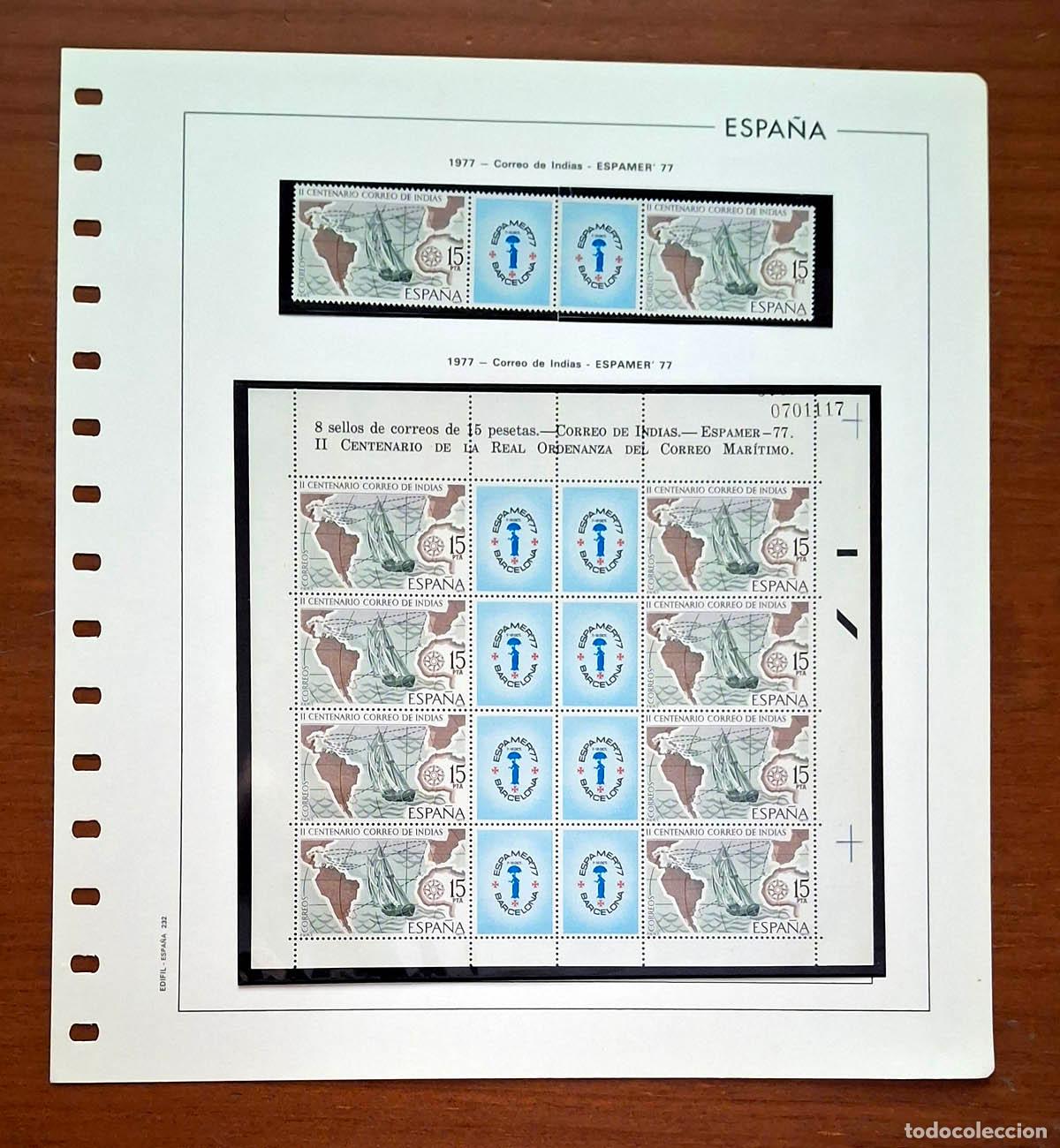 Sellos: Hoja Edifil a&ntilde;o 1977 con sellos nuevos MNH **