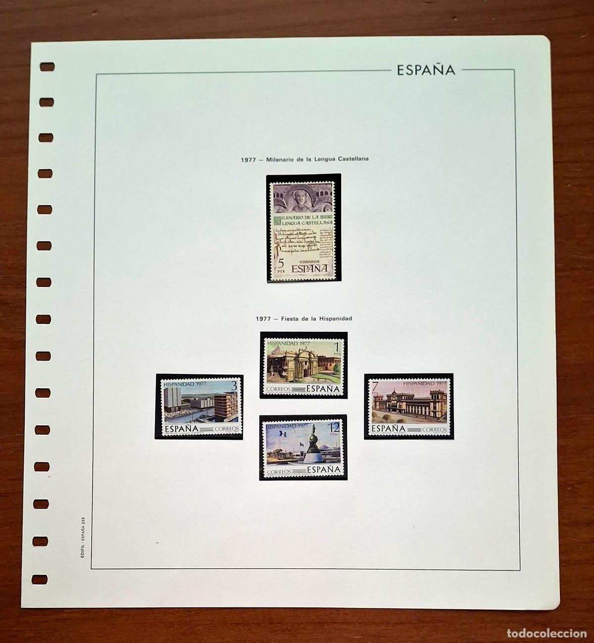 Sellos: Hoja Edifil a&ntilde;o 1977 con sellos nuevos MNH **