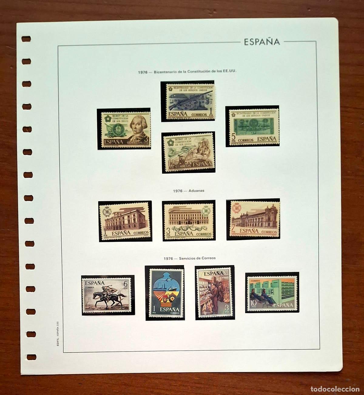 Sellos: Hoja Edifil a&ntilde;o 1976 con sellos nuevos MNH **