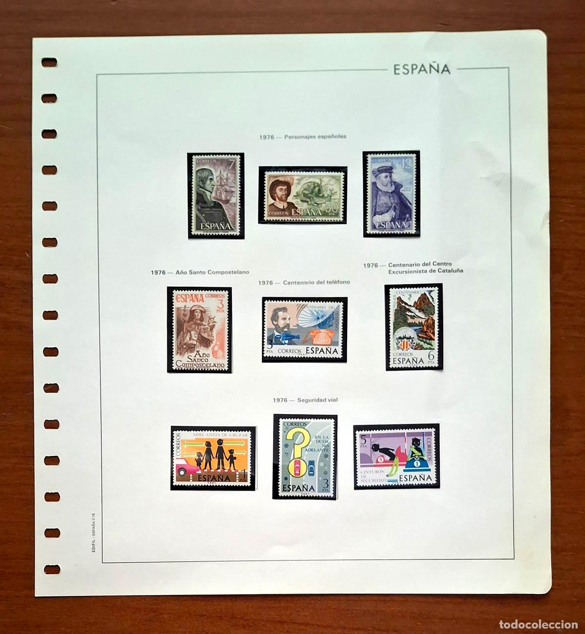 Sellos: Hoja Edifil a&ntilde;o 1976 con sellos nuevos MNH **