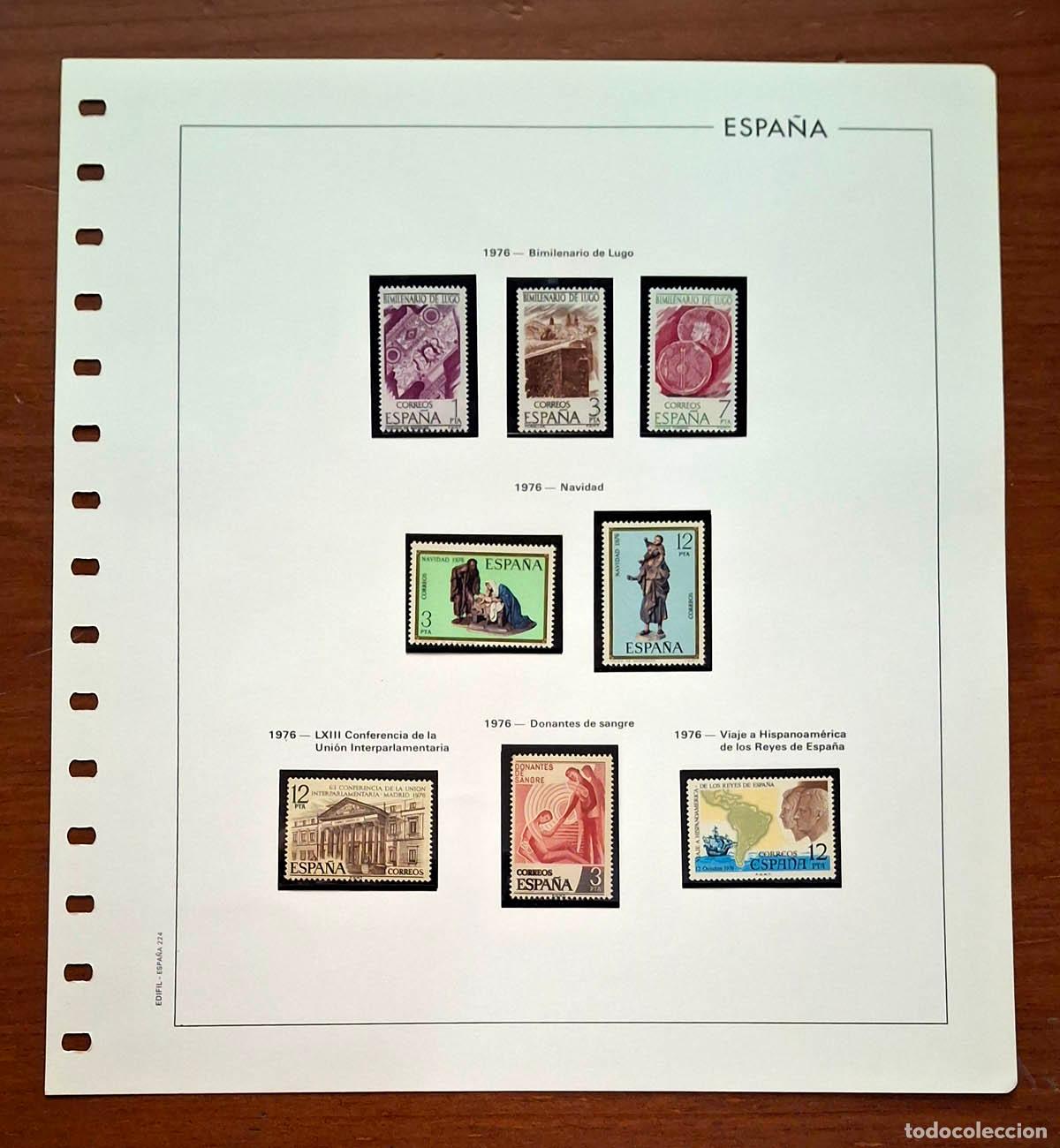 Sellos: Hoja Edifil a&ntilde;o 1976 con sellos nuevos MNH **