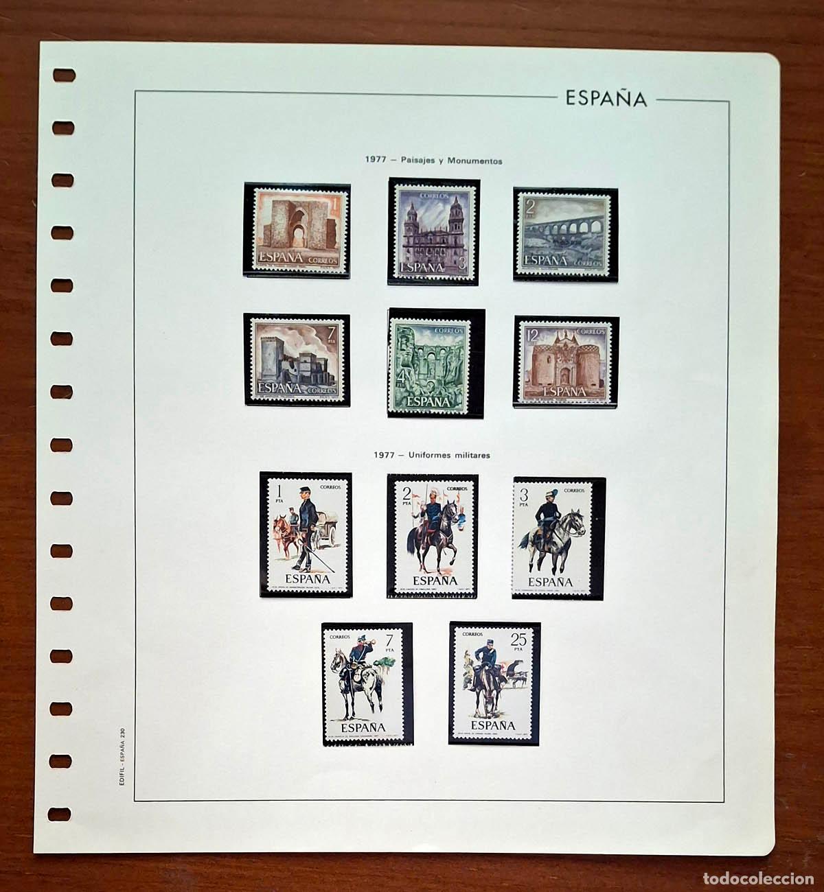 Sellos: Hoja Edifil a&ntilde;o 1977 con sellos nuevos MNH **