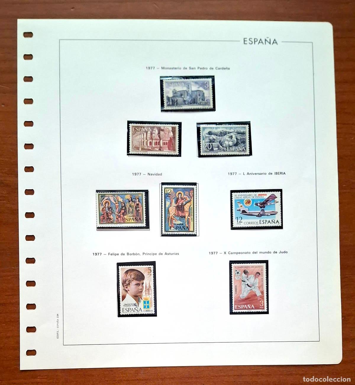 Sellos: Hoja Edifil a&ntilde;o 1977 con sellos nuevos MNH **
