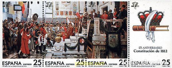 Sellos: 116979 MNH ESPA&Ntilde;A 1987 175 ANIVERSARIO DE LA CONSTITUCION DE 1812