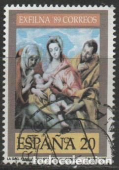 Sellos: EDIFIL 3012, LA SAGRADA FAMILIA DE EL GRECO, EXFILNA'89 EN TOLEDO, USADO