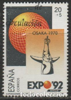 Sellos: EDIFIL N&ordm; 2993 U, EXPOSICION UNIVERSAL DE SEVILLA, EXPOSICION DE OSAKA, USADO
