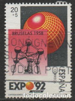 Sellos: EDIFIL N&ordm; 2992, EXPOSICION UNIVERSAL DE SEVILLA, EXPOSICION DE BRUSELAS, USADO