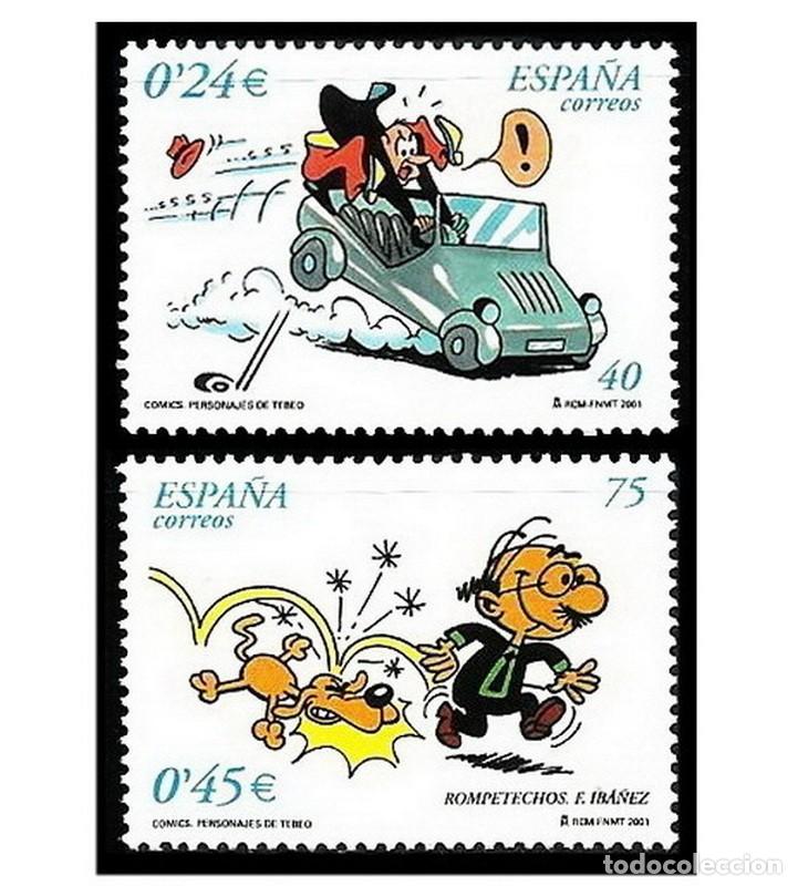 Sellos: ESPA&Ntilde;A 2001. EDIFIL 3839-3840. C&Oacute;MIC. NUEVO MNH** sin fijasello