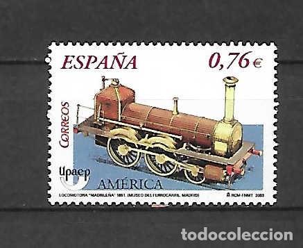 Sellos: locomotora &rdquo;madrile&ntilde;a 1861&rdquo;, Espa&ntilde;a, sello emit. 14-10-2003