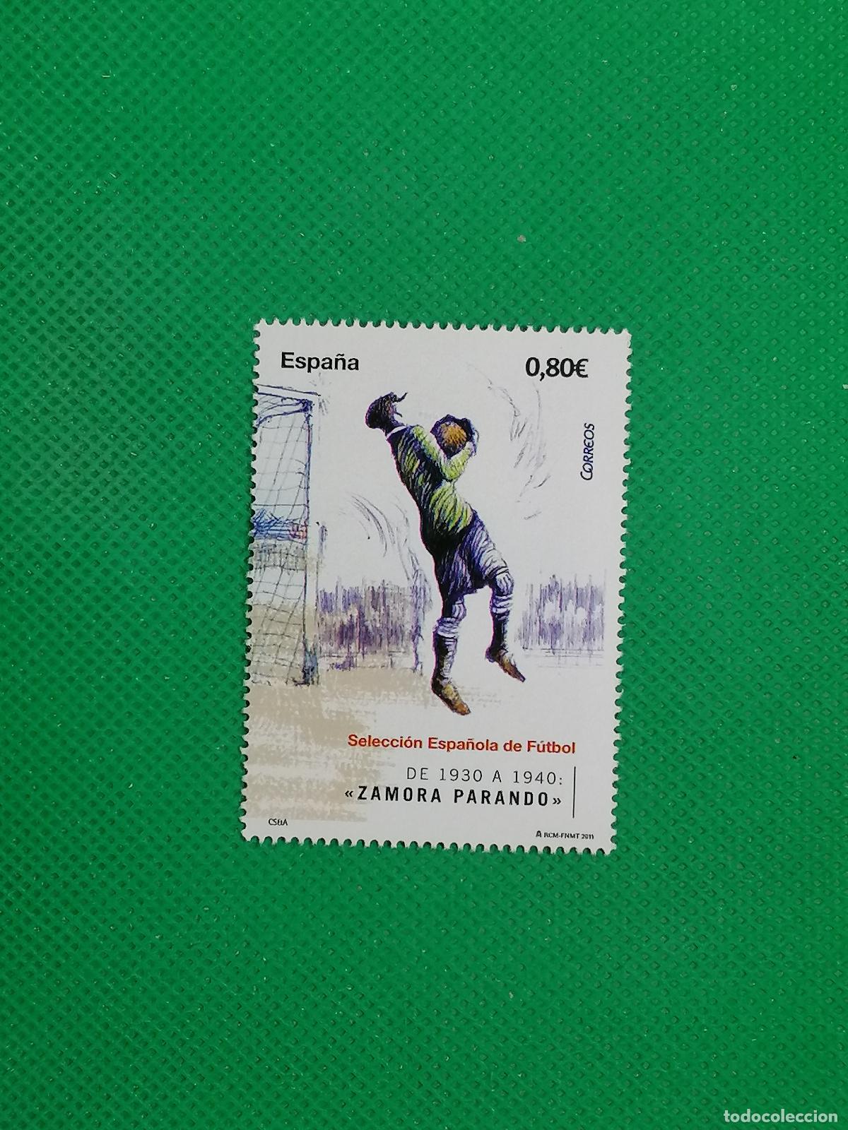 Sellos: SELLO CORREOS SIN USAR SELECCION ESPA&Ntilde;OLA ZAMORA PARANDO 0.8&euro; 1930 A 1940 FNMT 2011
