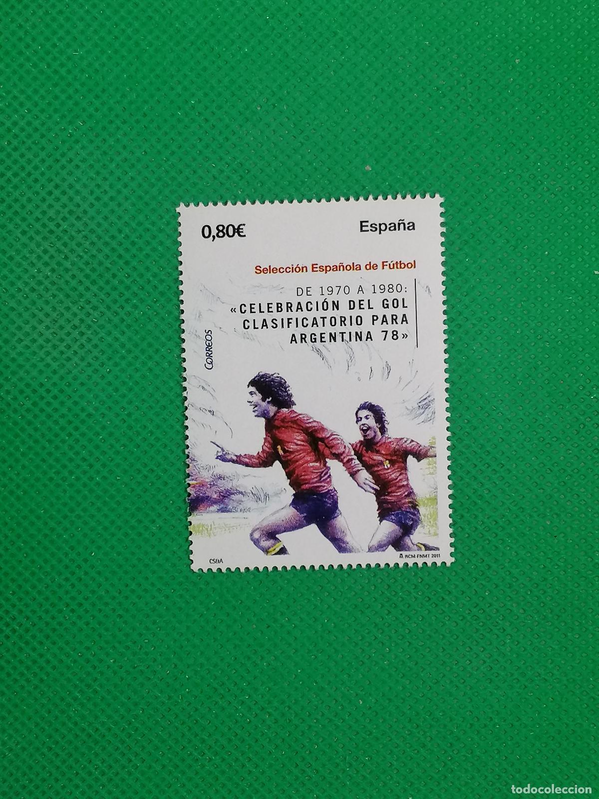 Sellos: SELLO CORREOS SIN USAR SELECCION ESPA&Ntilde;OLA CELEBRACION GOL 78 0.8&euro; 1970 A 1980 FNMT 2011