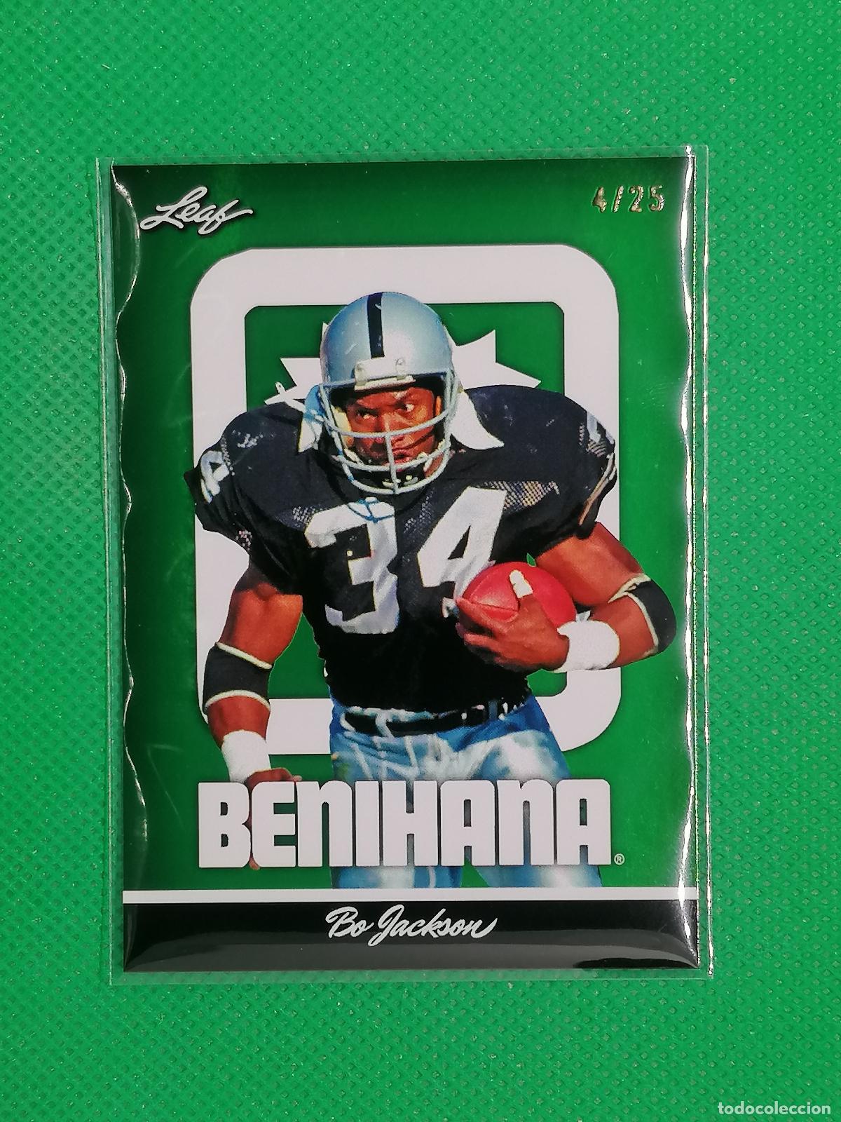 Sellos: 3 BO JACKSON NFL NUMERADA /25 ⚽ LEAF TRADING CARDS BENIHANA SET 26 2026 ⚽