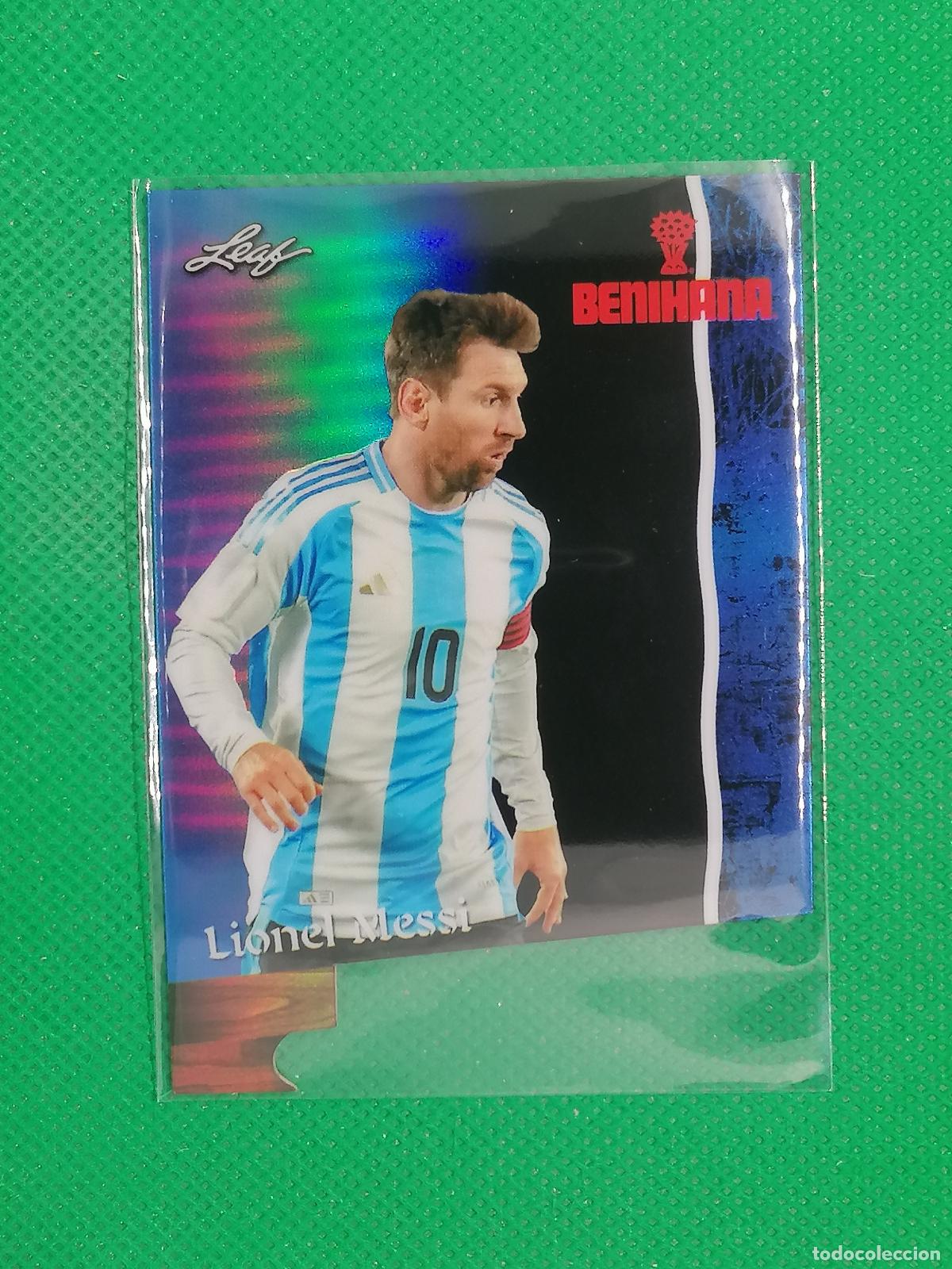 Sellos: 6 LIONEL MESSI ARGENTINA DIE CUT NUMERADA /99 ⚽ LEAF TRADING CARDS BENIHANA SET 26 2026 ⚽