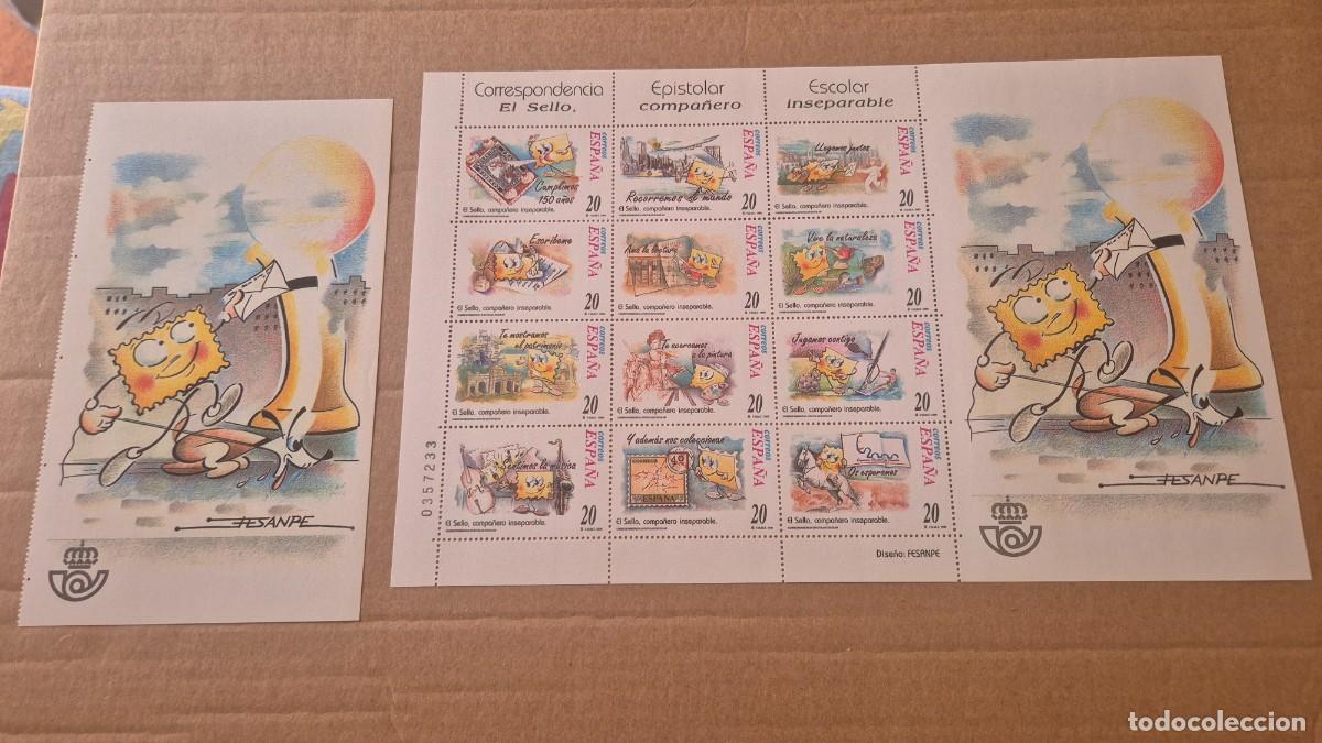 Sellos: LOTE SELLOS ESPA&Ntilde;A A&Ntilde;O 1999 PLIEGO CORRESPONDENCIA EPISTOLAR ESCOLAR