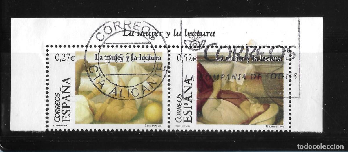 Sellos: ESPA&Ntilde;A 2004 MUJER Y LECTURA EDIFIL SH4061A Y 4061B USADO