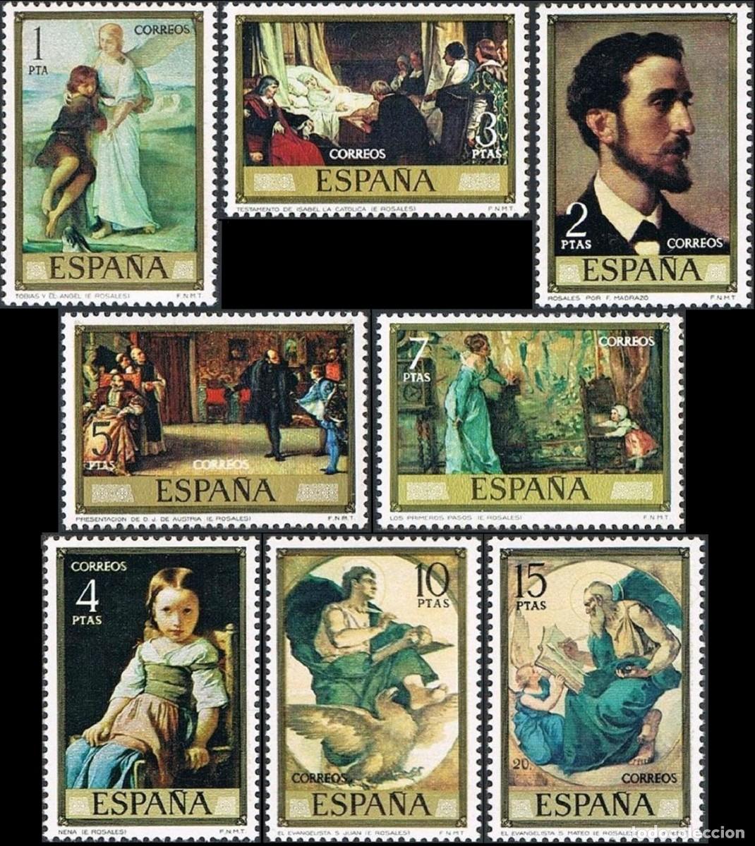 Sellos: Espa&ntilde;a 1974 | Eduardo Rosales | Ed 2203/10 - Yv 1858/65 - Mi 2098/105 MNH **