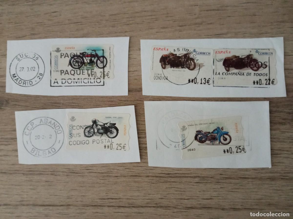 Sellos: 5 SELLOS DE MOTOCICLETAS ANTIGUAS, PEGADOS Y MATASELLADOS