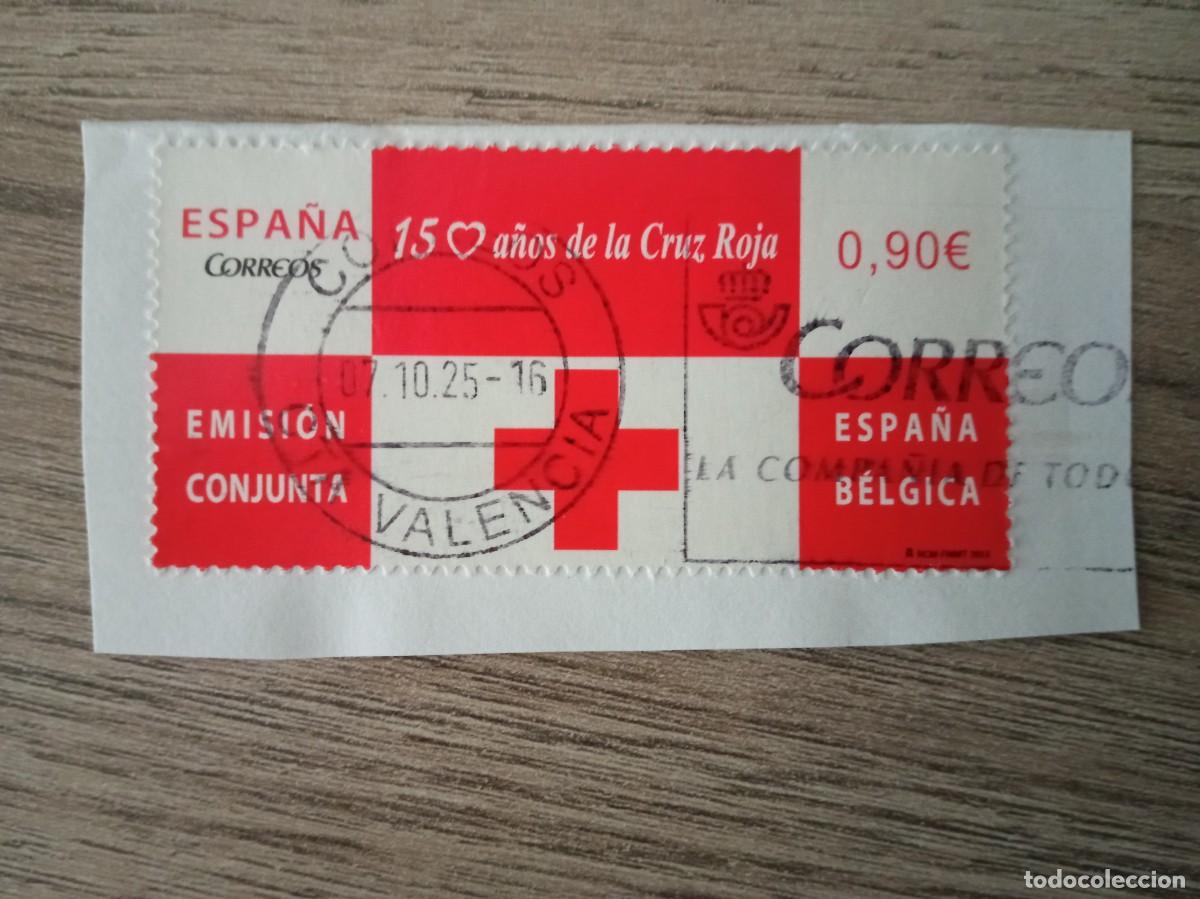 Sellos: SELLO ESPA&Ntilde;OL 150 A&Ntilde;OS DE LA CRUZ ROJA, PEGADO Y MATASELLADO