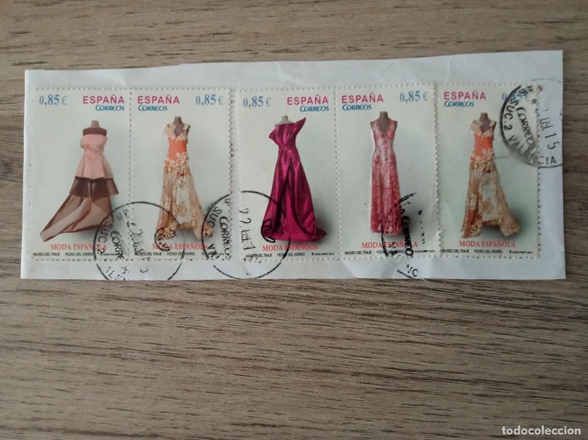 Sellos: 5 SELLOS MUSEO DEL TRAJE PEDRO DEL HIERRO, PEGADOS Y MATASELLADOS